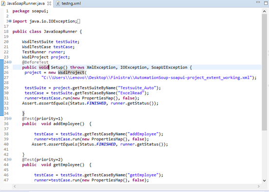 SoapUI TestNG Project integration in Eclipse